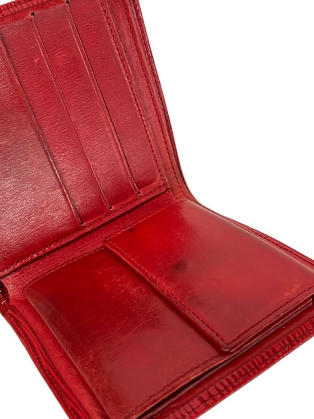 LOUIS VUITTON Porte Billets Cartes Credit Monnaie M63547 Castilian Red Epi - Picture 8 of 10
